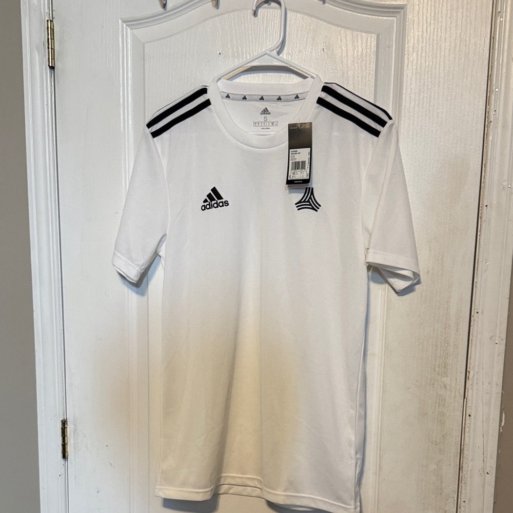 Adidas White Tee with Black Accents